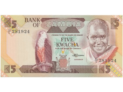 Zambie, 5 Kwacha (1986~1988), P.25d