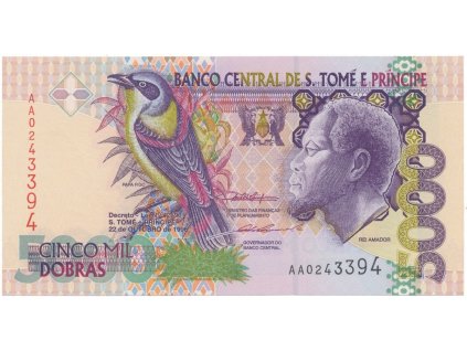 Svatý Tomáš a Princův ostrov, 5000 Dobras 1996, 1 ochranné vlákno, P.65a
