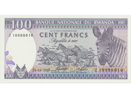 19935 19935 rwanda 100 francs 1989 p 19