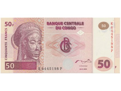 19998 kongo dem republika 50 francs 2000 tisk hdm p 91a