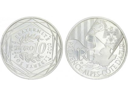 20199 10 euro 2010 provence alpes cote d azur ag 0 900 29 mm 10 g