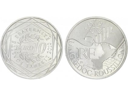 20205 10 euro 2010 languedoc roussillon ag 0 900 29 mm 10 g