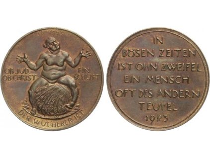AE Medaile 1923 (Hörnlein) - Medaile na drahotu, Br 38 mm