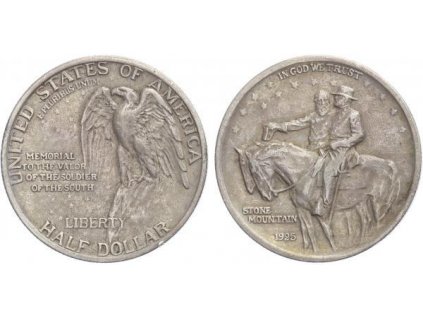 20607 usa 1 2 dollar 1925 stone mointain memorial