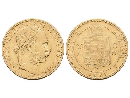 8 Zlatník / 20 Frank 1881 KB