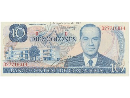 21555 kostarika 10 colones 1977 1987 p 237b