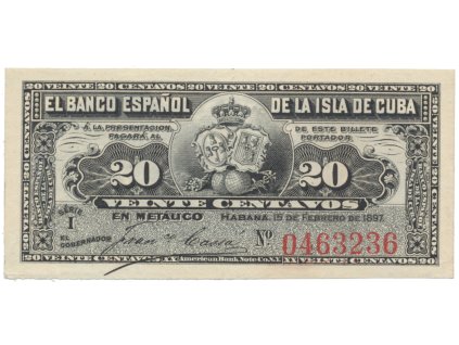21684 kuba 20 centavos 1897 p 53a