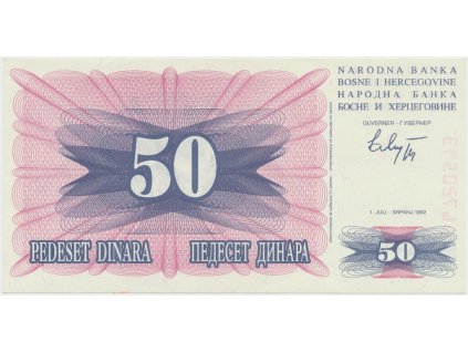 Bosna a Hercegovina, 50 Dinara 1992, P.12a