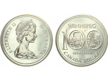 21888 kanada dollar 1974 100 vyroci mesta winnipeg