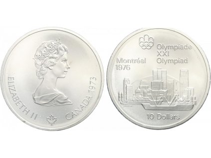 10 Dollar 1973 - OH Montreal 1976, Ag 0,925 (48,6 g), běžná kvalita