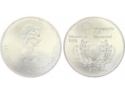 23145 kanada 5 dollars 1974 oh montreal 1976