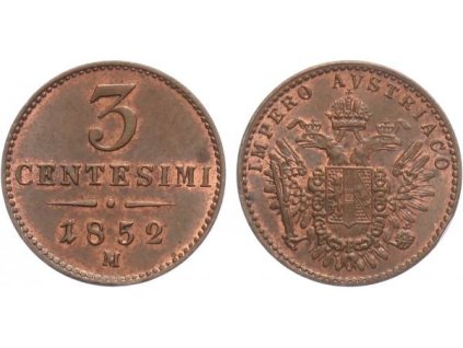 3 Centisimo 1952 M - Milán