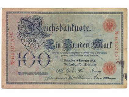 25314 nemecko 100 mark 1905 cislovac 29 mm ro 23b