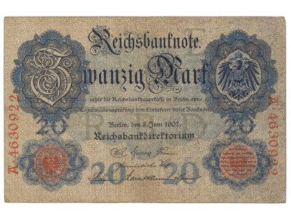 Německo, 20 Mark 1907, Ro.28