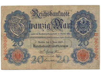 Německo, 20 Mark 1907, Ro.28