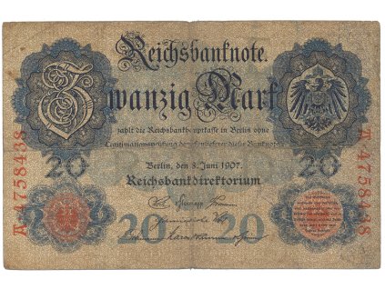 Německo, 20 Mark 1907, Ro.28