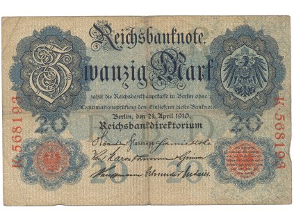 25374 nemecko 20 mark 1910 6 mistny cislovac ro 40a
