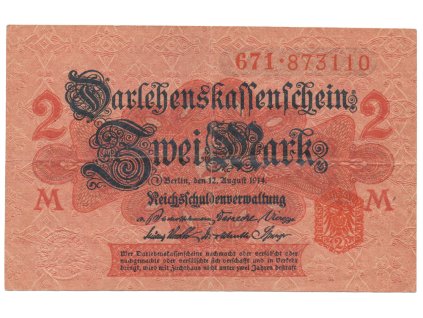 25599 25599 nemecko 2 mark 1914 2 vydani ro 52c