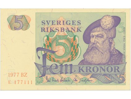 26118 svedsko 5 kronor 1977 p 51d