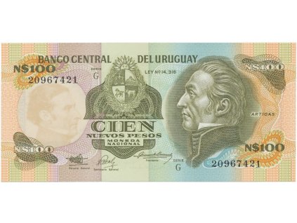 26139 uruguay 100 nuevos pesos 1987 p 62a