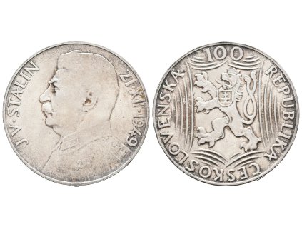 100 Koruna 1949 - Josef Vissarionovič Stalin