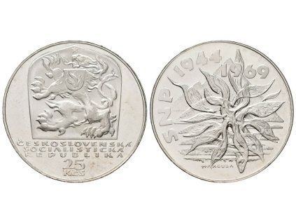 25 Kčs 1969 - 25. výročí SNP -  hranka