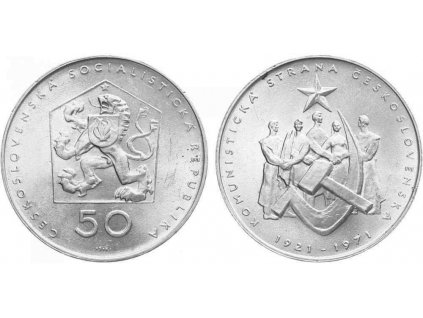 50 Kčs 1971 - 50. výročí založení KSČ