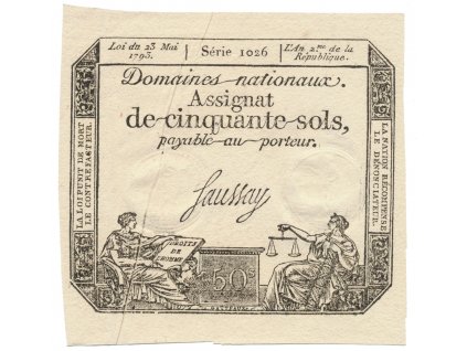 Francie, 50 Sols  23. 5. 1793, P.A70b