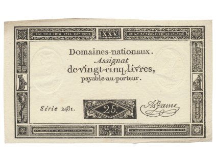 27156 27156 27156 francie 25 livres 6 6 1793 p a71
