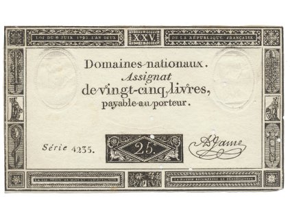 Francie, 25 Livres  6. 6. 1793, P.A71