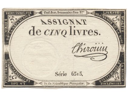 Francie, 5 Livres 1793, P.A76