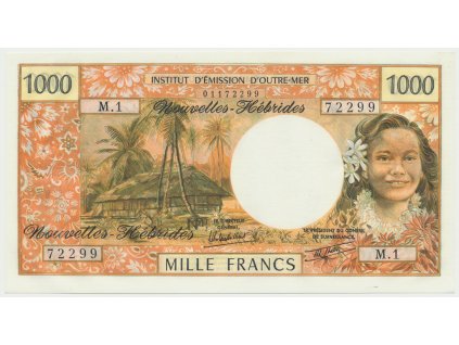Nové Hebridy, 1000 Francs (1979~1980), P.20c