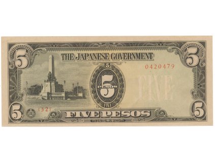 27285 27285 filipiny japonska okupace 5 pesos 1943 p 110a