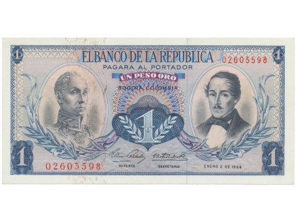 27342 kolumbie 1 peso oro 1961 1964 p 404b
