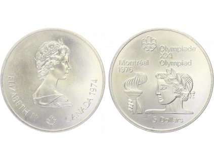 27555 kanada 5 dollar 1974 oh montreal 1976