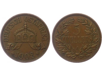 Německá východní Afrika, 5 Haléř 1908 J