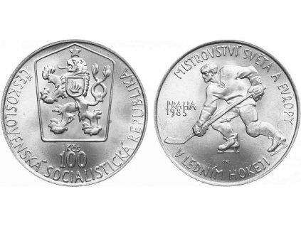 100 Kčs 1985 - Mistrovství světa v ledním hokeji