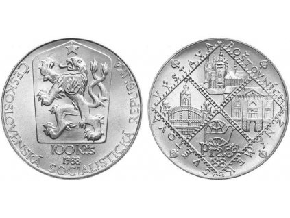 100 Kčs 1988 - Světová výstava poštových známek Praga 88