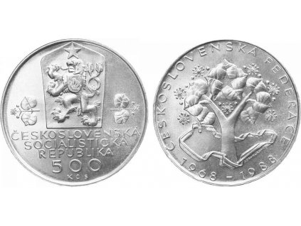 500 Kčs 1988 - 20. výročí Československé federace