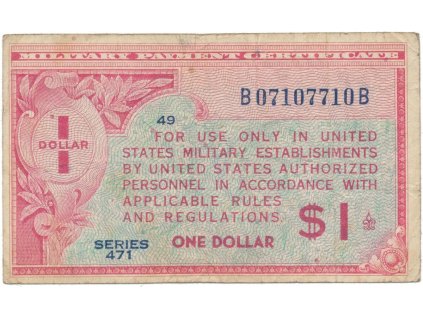 28638 usa vojenske vydani mpc 1 dollar 1947 1948 p m12