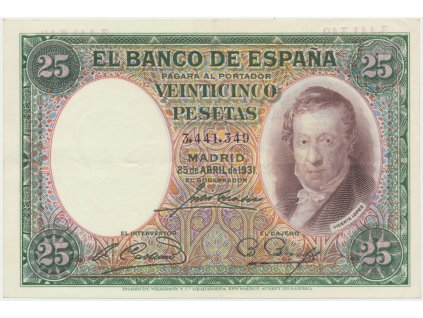 Španělsko, 25 Pesetas 1931, P.81