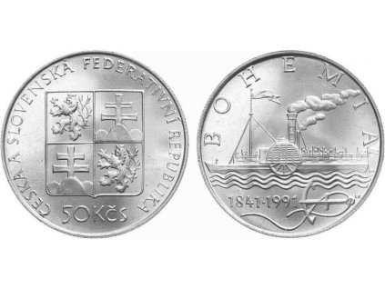 50 Kčs 1991 - Parník Bohemia