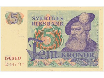 28821 28821 svedsko 5 kronor 1966 p 51a