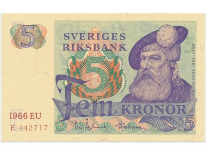 Švédsko, 5 Kronor 1966, P.51a