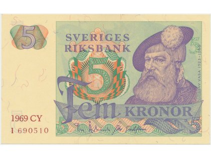 Švédsko, 5 Kronor 1969, P.51a