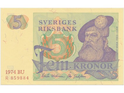 Švédsko, 5 Kronor 1974, P.51c