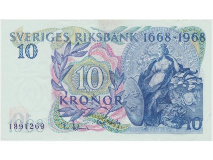 Švédsko, 10 Kronor 1958, jubilejní, P.56