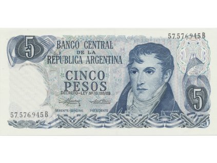29463 29463 29463 argentina 5 pesos 1974 1976 p 294