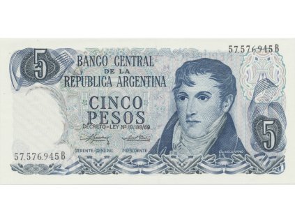 Argentina, 5 Pesos (1974~1976), P.294