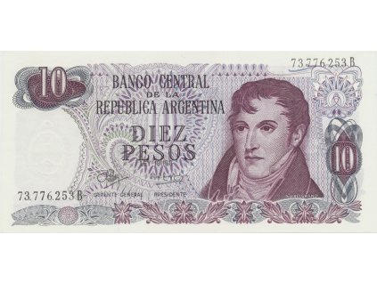 Argentina, 10 Pesos (1970~1973), P.289